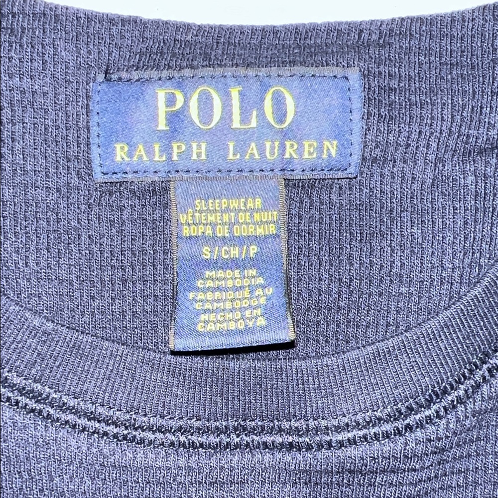 NWOT - Polo by Ralph Lauren Men's Waffle Henley Long Sleeve Sleepwear/Daywear - Picture 2 of 6